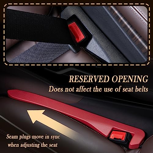 2PCS Car Seat Gap Filler - Elastic Car Seat Gap Filler Organizer Universal for Car Truck Suv Between Seat and Console - Prevent Items from Droping - Add Style to Your Car Accessories (Red/2pcs) - color: Red/2pcs