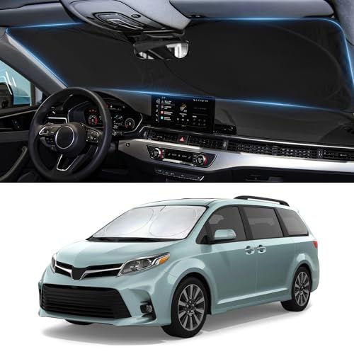 Sun Shade for Toyota Sienna Mini Van Accessories 2011-2019 2020 Windshield Sunshade fit Sienna Front Window Cover Shield Car Sun Visor Screen Protector Block UV Ray Heat Keep Your Car Cool - size: for Toyota Sienna 11-20