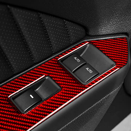 Car Window Lift Switch Sticker Carbon Fiber Decal Cover for Ford Mustang GT Shelby 2005 2006 2007 2008 2009 S197 Accessories - color: Window Lift Switch