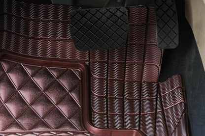 Universal Trim-to-Fit Car Floor Mats for Cars Trucks SUVs Rubber Non-Slip Waterproof All Weather Protection Floor Liner-Burgundy - color: Burgundy