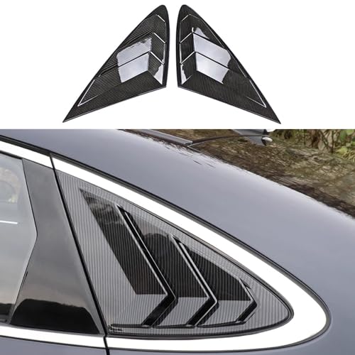 Rifoda for New Sonata Window Louvers Air Vent Scoop Shades Cover Blinds Fit for Hyundai Sonata 2020 2021 2022 2023 2024 Rear Side Window Louvers Decoration Trims ABS Material 2PCS (Carbon Fiber) - color: Carbon Fiber, size: For Sonata 2020-2024