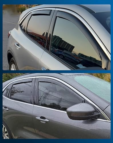 Shatterproof in-Channel Rain Guards for Ford Escape 2020-2026, Clip-on Window Deflectors Vent Window Visors Rain Sun Wind Guards Shade Deflectors, 4 pcs - size: For Escape 2020-2026
