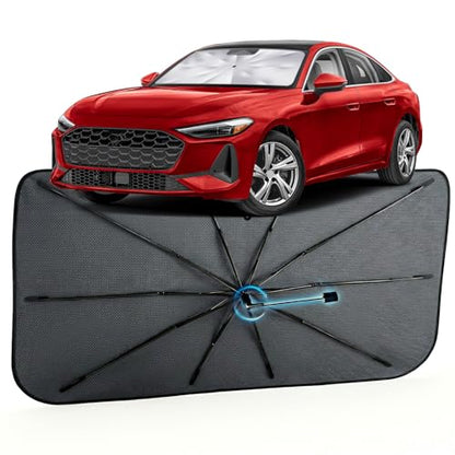 Car Windshield Sun Shade for Audi A4 A5&S5 RS5 2018-2026 –[Reflective Coated Fabric] Sunshade Umbrella for Front Window, Car Shades Sun Visor Keep Car Cool and Protects Interior, 1:1 Exact Fit - size: For Audi A4 A5&S5 RS5 2018-2026