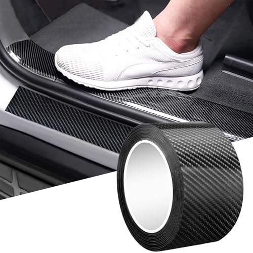 DGSL Car Door Edge Guards Door Sill Protector, 1.2In x 33Ft 5D Carbon Fiber Car Wrap Film, Vinyl Automotive Wrap Film Anti-Collision Fits for Most Car(Black) - color: Black, size: 1.2In x 33Ft