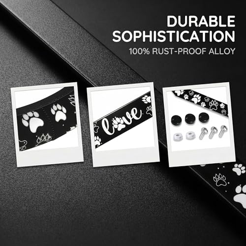 Paw Print License Plate Frame Love Dog Paw Print Steering Wheel Cover Funny Cars Decor Aluminum Fits Us Ca Car Vehicles - color: Dog Paw