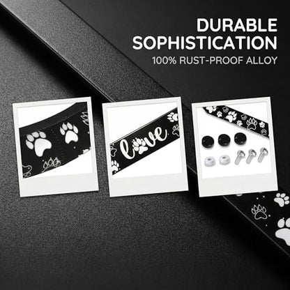 Paw Print License Plate Frame Love Dog Paw Print Steering Wheel Cover Funny Cars Decor Aluminum Fits Us Ca Car Vehicles - color: Dog Paw
