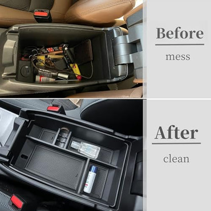 Center Console Organizer Compatible with Bronco Sport 2021-2026 Ford Escape 2020-2026 Storage Tray ABS Insert Organizer Glove Pallet Storage Console Separation