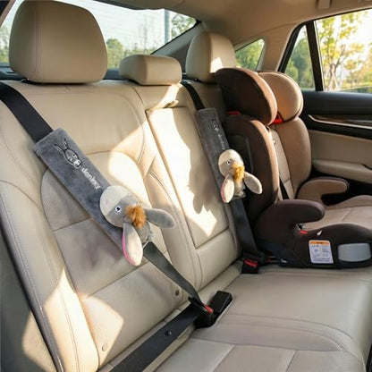 UNICOLD 2-Pack Ultra-Soft Short Plush Seatbelt Cover, Cute Animal Edition – Cloud-Like Shoulder Pad for a Comfy Ride for Adults & Kids (G-Donkey) - style: G-Donkey