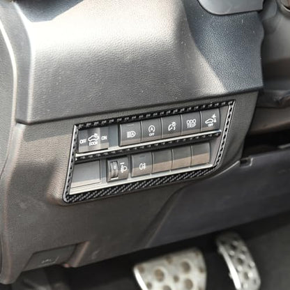 NVCNX Real Premium Carbon Fiber for Toyota Tundra 2022-2026 / Sequoia 2023-2026 2024 2025 Truck Pickup SUV Car Dash Driver Side Button Panel Cover Interior Trim Accessories Overlay Sticker Decal 2PCs - color: Dash Driver Side Button Panel Trim