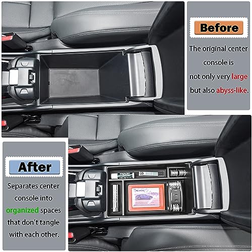 RUNROAD Center Console Organizer Tray Compatible with Honda HR-V 2023 2024 2025 2026 HRV Accessories, ABS Console Organizer Armrest Storage Box Coin Holder, Black