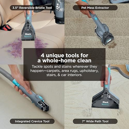 Shark StainStriker Portable Carpet Upholstery & Area Rug Cleaner, Stain & Odor Remover, Perfect for Car Interiors, Nordic Blue, PX202BRN - style: StainStriker + Chemical & Tool