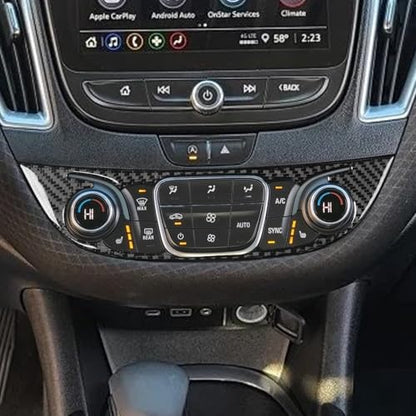Black Carbon Fiber Compatible with Chevy/Chevrolet Malibu 2016-2025 2017 2018 2019 2020 2021 2022 2023 2024 Accessories Car Central Control A/C Air Switch Knob Cover Interior Trim Decal C - color: Ac Control Buttons -C