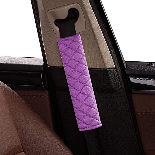 4 Pack Universal Car Seat Belt Pads, Adult Seat Belt Shoulder Strap Covers Harness Pad for Car/Bag,Soft Comfort Helps Protect You Neck Shoulder from The Seat Belt Rubbing (4pack-Purple) - color: purple