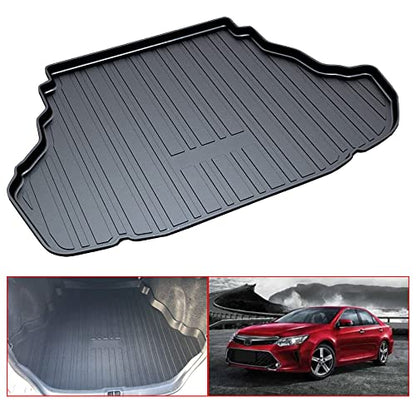 Camry Cargo Liners,Rear Cargo Trunk Tray Floor Mats Compatible with 2012 2013 2014-2016 2017 Toyota Camry (No Hybrid Models),All Weather Protector Custom 3D Waterproof Durable Odorless TPO Accessories - size: 2）for Toyota Camry I 2012-2017 I Trunk Mat