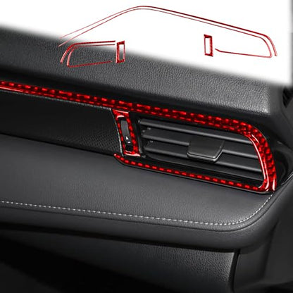 Real Red Carbon Fiber Compatible with Toyota Camry 2018-2024 Accessories Car Front Row Left Right A/C Vents Kit Cover Interior Trim Sticker Decal 6PCS - color: A/C Vent Kit