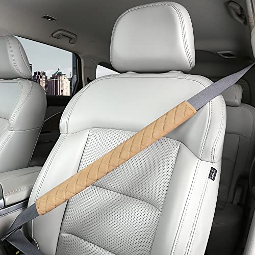 HighnessHwoo Extra Long Seatbelt Covers for Adults Kids Women & Men, Soft Car Seat Belt Strap Cushion for Sedan, SUV, Trucks, Shoulder Neck Chest Protector Pads, Auto Accessories, 1pc, Beige, 19.5in - color: Beige, size: 19.5in - 1pc