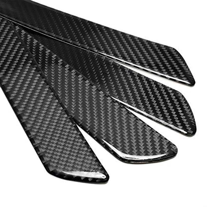 iPick Image for Dodge Durango X-Large Black Real Carbon Fiber 4 Pcs Universal Door Sill Step Protector Guard Decal Plates - color: Black-XL
