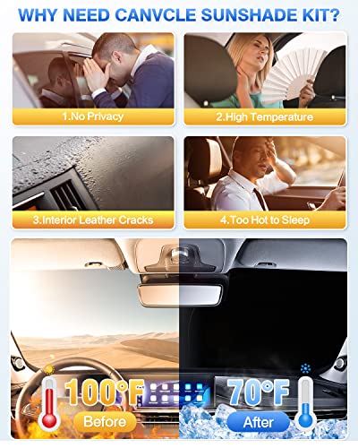 Canvcle Windshield Sun Shade for 2020-2025 2026 Kia Telluride Accessories Sunshade Side Rear Window Shade Cover Window Sun Visor Shield Privacy Protection Keep Vehicle Cool Black 8PCS - size: Kia Telluride 2020-Present