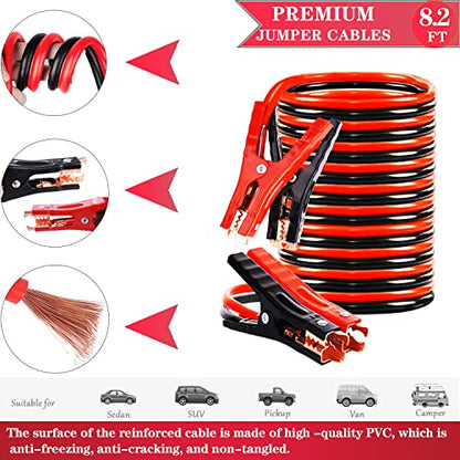 HAIPHAIK Car Emergency Roadside Kit - Roadside Assistance Emergency Kit, Car Emergency Kit with Jumper Cables, Safety Kits for Cars,Folding Shovel, Tow Rope,Car Tool Kit - size: Xxxl-04