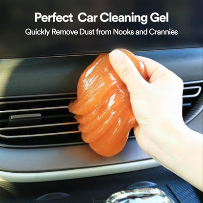 PULIDIKI Car Cleaning Gel for Car Cleaning Putty Car Putty Auto Detailing Tools Car Slime Cleaner Dust Cleaning Gel for Car Interior Cleaner Car Accessories Keyboard Cleaner Orange, 4 Pack (160g Each) - size: Orange 4 Jars (640g total)