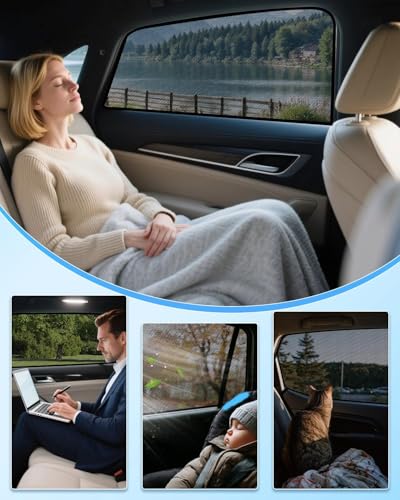 Car Window Shade for Ford Transit 2015-2026,2 Pack UV & Glare Protection, Breathable Privacy Screen, Insect & Bug Blocker Magnetic Mesh Side Rear Sun Shades for Baby Camping, Napping & Travel - size: 2PC for Ford ransit(2015-2026)
