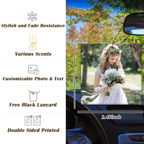 100Pcs Bulk Custom Logo Car Air Freshener, Wholesale Personalized Double Sided Car Air Fresheners, Printed Commercial Logo/Photo with Scented Air Freshener(100 Square) - color: 100 Pcs - Square