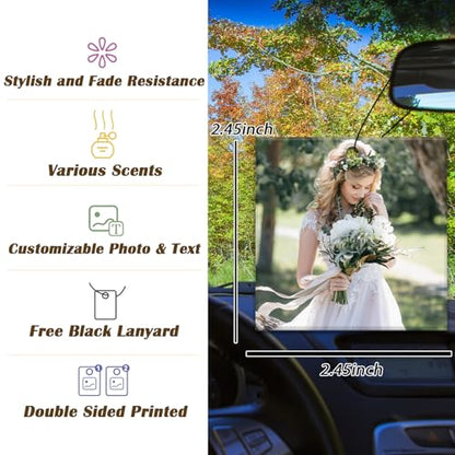 100Pcs Bulk Custom Logo Car Air Freshener, Wholesale Personalized Double Sided Car Air Fresheners, Printed Commercial Logo/Photo with Scented Air Freshener(100 Square) - color: 100 Pcs - Square