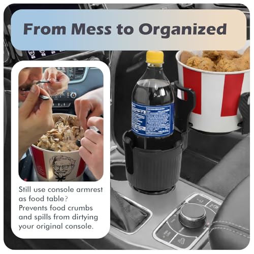 OtterVerz 11 Upgraded Car Cup Holder Expander,2 in 1 Extra Cup Holder for Car, Double Automotive Cup Holder Extender Adapter, Fits Hydro Flask, Yeti, Nalgene, 32/40 oz Large Bottles Drinks Mugs - size: 2 cup holder