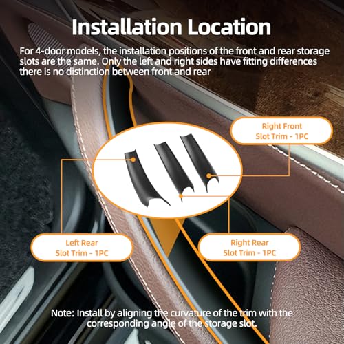 3 PCS Door Handle Covers Compatible with BMW X5 E70 2007-2013, X6 E71/E72 2007-2014 Accessories, Front Rear Left Right Side Inner Door Pull Handle Cover, Black - color: Black