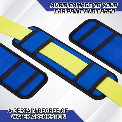 Seenelling 4 Pack Tie Down Strap Protector Sleeve Universal Protective Sleeves for Ratchet Straps Protective Strap Protector, Preventing Damage to Boat Trailers Kayaks Yacht Trucks, 4 x 12'' (Blue) - color: Blue