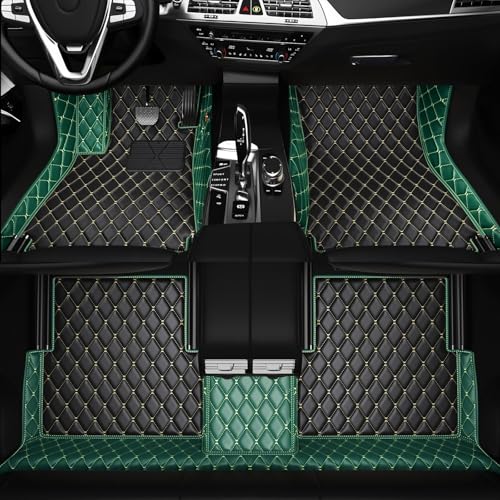 All-Weather car Floor MATS-Suitable for 99% of car Models,Leather car mat, offering Personalized Embroidery and Multiple Color Options,Provide Protection for car Rug (Green1) - color: Green1