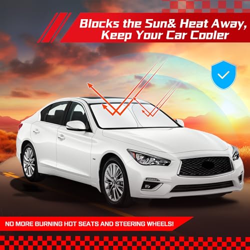 ARISMOTOR Windshield Sun Shade for Infiniti Q50 2014-2024, Custom Fit Foldable Front Window Sunshade Sun Visor Protector, Block UV Rays Keep Your Car Cooler - size: for Infiniti Q50 2014-2024