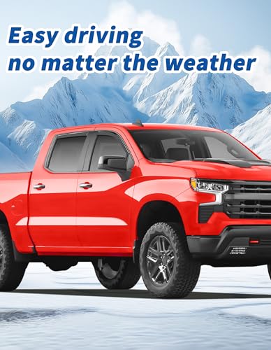 in-Channel Window Rain Guards Fit for Chevy Silverado 1500 & GMC Sierra 1500 Crew Cab 2019-2026 Extra Durable Window Deflectors Window Vent Visors Truck Vent Shades Exterior Car Accessories - size: 2019-2026 Chevy Silverado/GMC Sierra 1500 Crew Cab