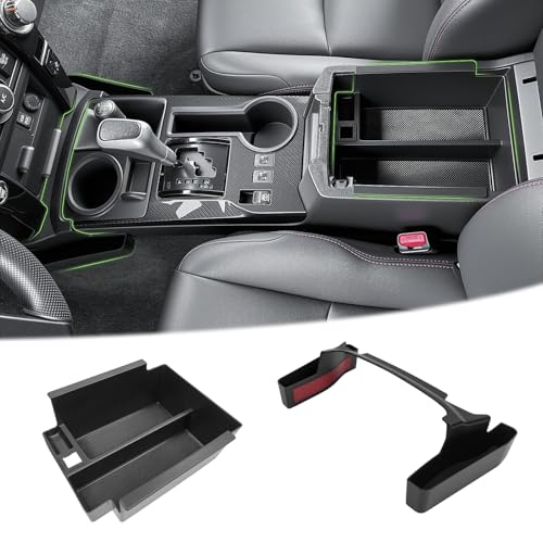 2PCS Center Console Organizer for 2010-2024 Toyota 4Runner Gear Shift Side Tray and Insert Armrest Storage Box for 4 Runner Interior Accessories(2PCS Console Shifter+Armrest Tray/Fit 10-24) - color: 2PCS Console Shifter+Armrest Tray(10-24)