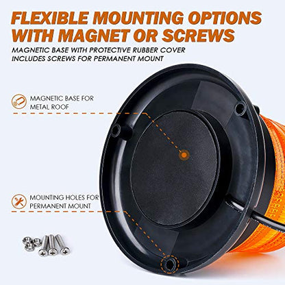 Xprite LED Beacon Light, Forklift Strobe Lights w/Magnetic Base for Construction Vehicles, TowTrucks, Security Patrol, Postal, Golf Carts, UTV ATV, Snow Plows-Amber - color: Amber