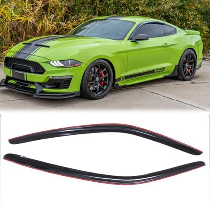 2pcs Original Shatterproof Outside Mount Style Sun Rain Guard Durable Side Window Wind Deflectors Dark Smoke Vent Window Visors Compatible with Ford 2015-2024 Mustang 92359 - size: for 15-24 Mustang 2pcs