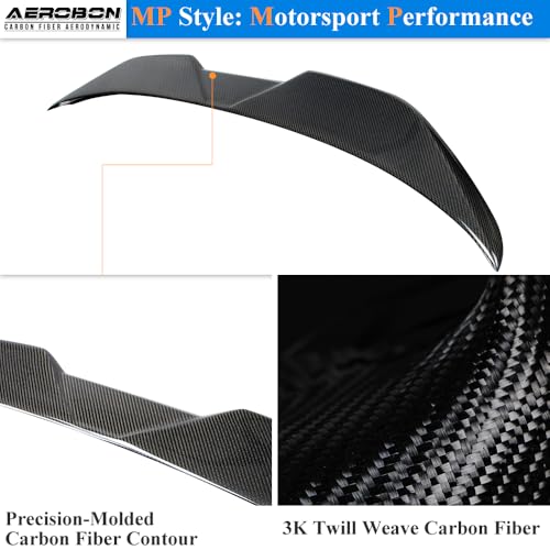 AeroBon Real Carbon Fiber Trunk Spoiler Compatible with 2014-2020 Audi A3 S3 RS3 Spoiler 8V Sedan Rear Spoiler (MP Style) Motorsport Performance - size: MP