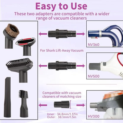 7 Pack for Shark Vacuum Attachments Replacement kits with Vacuum Brush Attachment and for Shark Crevice Tool and Vacuum Hose Adapter (7-Pack, 7) - style: 7-Pack