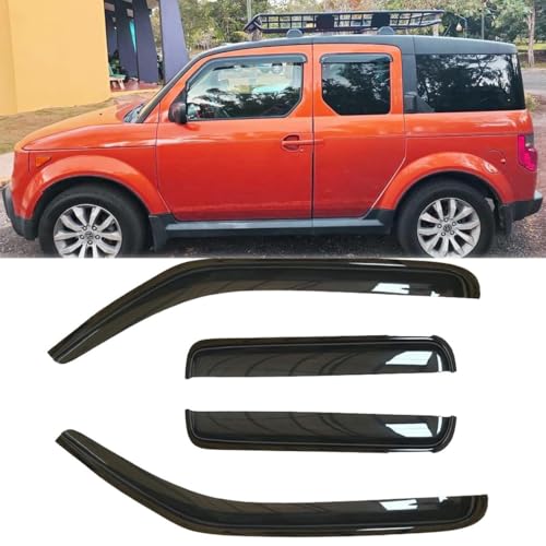 4pcs Original Shatterproof Rainproof Side Window Wind Deflector for Honda Element 03-11,Outside Mount Rain Guard Sets,Nice Looking Window Visors for Cars,Vent Deflectors for 2003-2011 Element 94725 - size: for 2003-2011 Honda Element