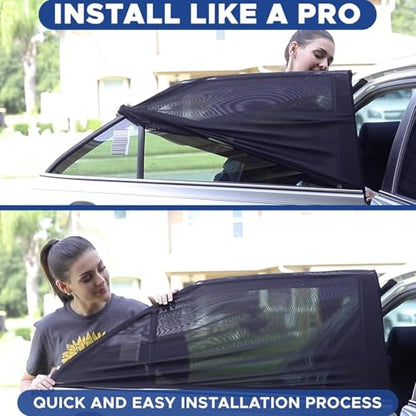 EcoNour Custom Fit Car Window Screens for Ford F-150 2015–2020 | Rear Side Mesh Sun Shade Cover for Baby Privacy & Blackout Camping Protection | Breathable Car Window Accessories - size: Fit for Ford F-150 2015–2020