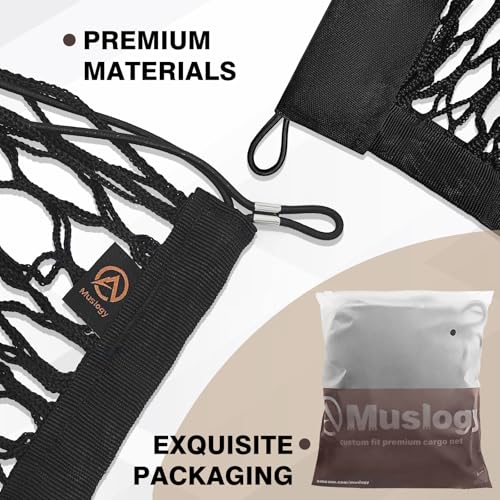 Muslogy Truck Bed Cargo Net Trunk Netting Compatible with 2015-2020 Chevy Tahoe | GMC Yukon | Cadillac Escalade Accessories, Pickup Cargo Organizer SUV Sedan Storage Net w/Heavy Duty Carabiners - style: 2015-2020 Yukon & Tahoe & Escalade