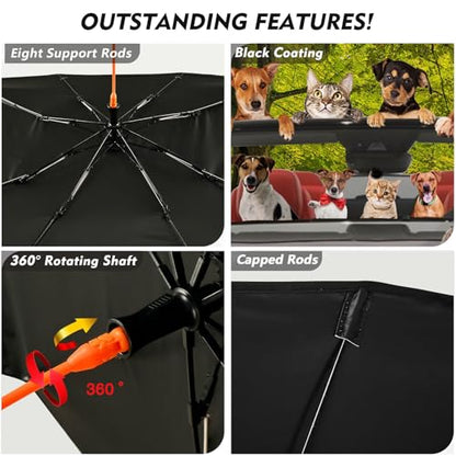Dogs Car Windshield Sun Shade Umbrella Foldable Sunshade for Front Window Universal Accessory Blocks Uv Rays Keeps Car Cool - color: Dogs