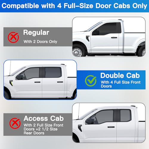 4Pcs Window Vent Visors, Outside-Mount Window Deflectors, Rain Guards for 2016-2023 Toyota Tacoma Double Cab - size: 2016-2023 Tacoma Double Cab