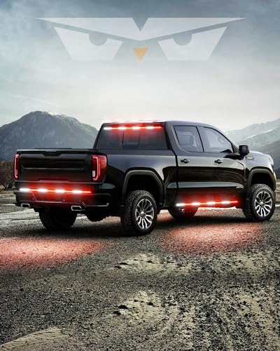 LUMENIX 49" Inch Strobe Light Strips, Back Window | Tailgate White Red Warning Emergency Flashing Firefighter Double Row LED Strip Flexible Lights Bar w/Controller for Fire Trucks POV Vehicles - 1PC - color: White Red
