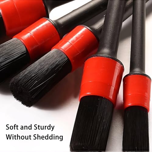Car Detailing Brush Set, Scratch-Free Soft Bristle Brushes for Interior and Exterior Cleaning, Wheels, Air Vents, Dashboard, and Leather Surfaces, 5 Pcs - size: 5 PCS