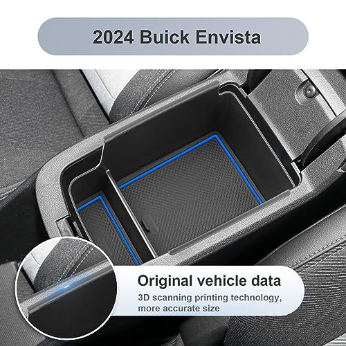 SKTU for 2024 2025 2026 Buick Envista Center Console Organizer 2024 2025 2026 Envista Console Tray 2024 2025 2026 Envista Accessories Armrest Box Envista Tray with Sunglasses Holder (Blue) - color: 2024-2026 Envista Blue