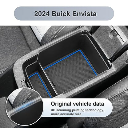 SKTU for 2024 2025 2026 Buick Envista Center Console Organizer 2024 2025 2026 Envista Console Tray 2024 2025 2026 Envista Accessories Armrest Box Envista Tray with Sunglasses Holder (Blue) - color: 2024-2026 Envista Blue