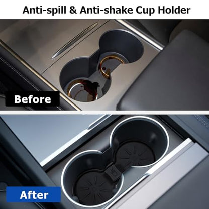 for Tesla Center Console Organizer Tray Model Y Juniper Model 3 Highland Accessories 2025 2026 Refreshed Car Storage Tray Armrest Tray Insert Cup Holder Hidden Compartment Storage - size: Juniper & Highland (Style 1)