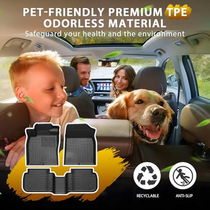 Powerty Floor Mats for Honda Civic Sedan 2022-2025 2026(NOT for Hybrid)/Acura Integra 2023-2025 All Weather TPE Custom Fit Car Mats Floor Liners 1st & 2nd Row, Black - size: 4)Honda Civic Sedan｜22-26｜1st & 2nd Row