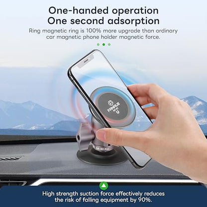FANAUE Cell Phone Holder Base with 1" Ball Head Magnetic Car Phone Mount Stand Compatible with RAM Mount B Size 1 inch, can be Mounted on car Dashboard, Windshield, Suitable for 4.7-7.5" Smartphone